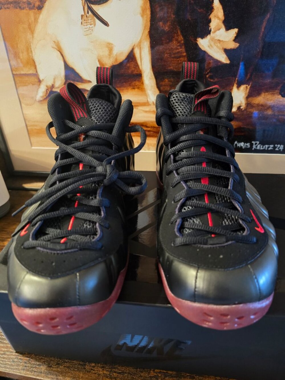 Nike Air Foamposite One Shoes Black Varsity Red IB2219-001 Men's Size 10 US NEW - Picture 5 of 15